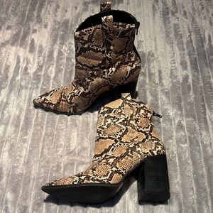 Snakeskin Ankle Boots